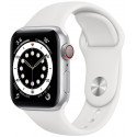 Apple Watch 6 GPS + Cellular 40mm Sport Band, silver/white (M06M3EL/A)