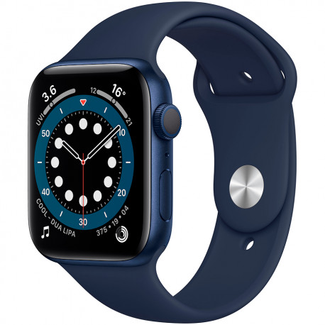 Apple Watch Series 6 GPS 44mm Blue Aluminium Case with Deep Navy Sport Band Regular Model A2292 Smartwatches Photopoint