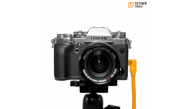TetherPro USB-C to USB-C 4.6m Right Angle | Orange