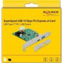 DeLOCK PCIe x4> 1x external SuperSpeed USB (USB 3.2 Gen 2) with PD function