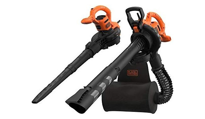 BLACK + DECKER 3-in-1 electric leaf blower BEBLV290-QS, leaf vacuum / leaf blower (black / orange, 2