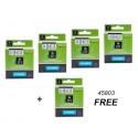 DYMO D1 Juostelė  19mm x 7m / juodas ant baltos (45803 / S0720830) – 5 vnt.