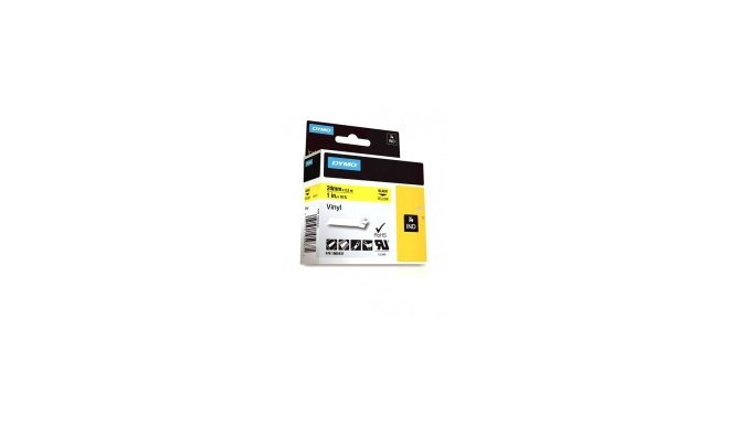 DYMO Rhino vinüülteip 24 mm x 5,5 m / must kollasel (1805431)