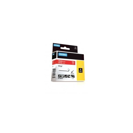 DYMO Rhino vinüülteip 19 mm x 5,5 m / valge punasel (1805422)
