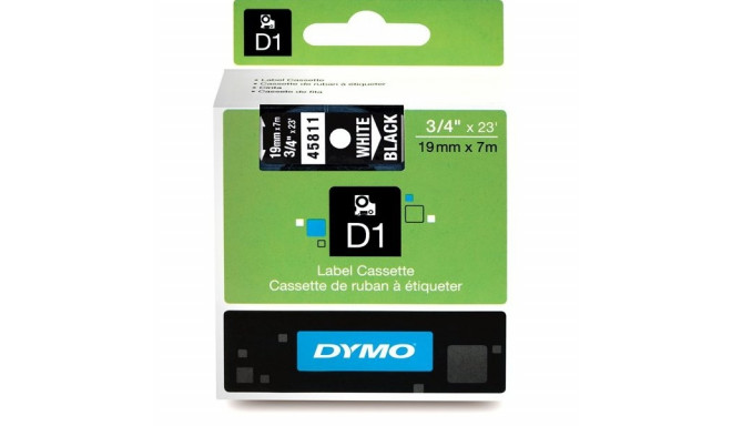 Лента DYMO D1 19мм x7м/белая на черном (45811/S0720910)