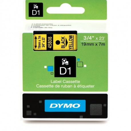 DYMO D1 lint 19 mm x 7 m / must kollasel (45808 / S0720880)