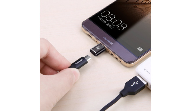 Baseus OTG adapter microUSB - USB-C black