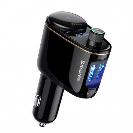 Baseus FM-saatja + autolaadija Locomotive Bluetooth MP3, must