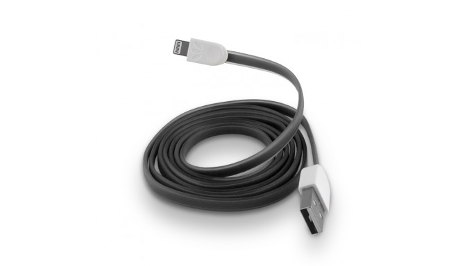 Forever cable USB - Lightning 1,0 m 1A black silicone flat