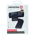 Swissten Full HD Web kamera ar Autofokusu USB 2.0 Melna