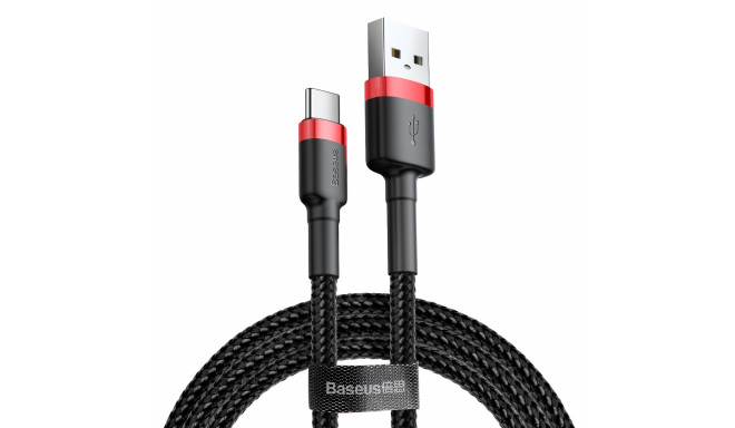 Baseus kaabel USB - USB-C 3A 1m, punane/must