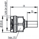 N Straight Plug Crimp for F400/LMR400 Telegärtner