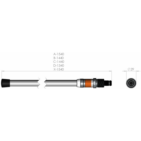 UHF46D 6 dBi UHF Fibreglass Antenna 1.34m 450 - 470MHz