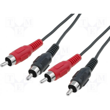 BQC-2RP2RP-0150 Cable;RCA plug x2,both sides;1.5m;black
