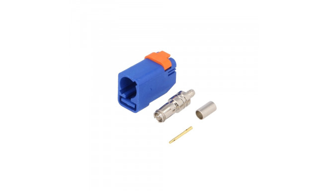 Plug;FAKRA II SMB;female;straight;RG174,RG316;crimped;blue