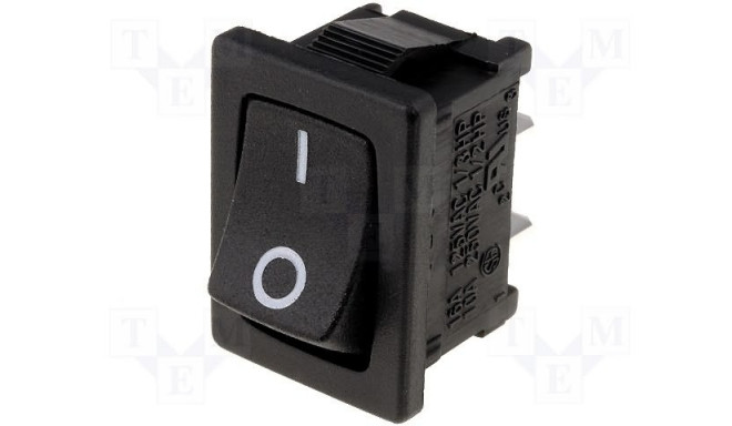 RS1366FBB3 ROCKER;(ON)-OFF;Contacts:SPST;AC load:10A/250V