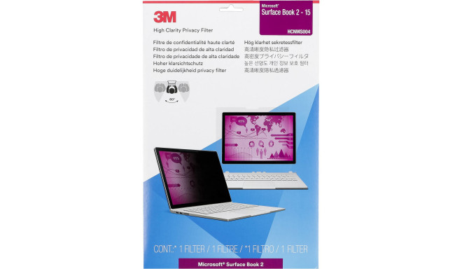 3M privacy filter HCNMS004 High Clarity Microsoft Surface Book