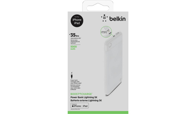Belkin power bank Boost Charge 5K Lightning, white