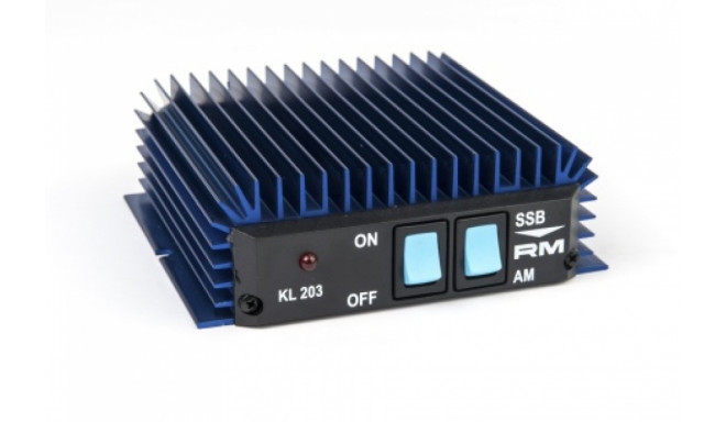 RM Italy KL203 Amplifier Mobile, 12-14 VDC, 18-30 MHz, AM/FM/SSB/CW, Electronic Switch