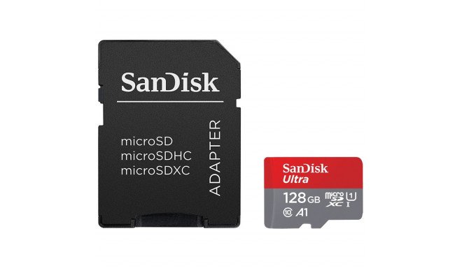 SanDisk mälukaart microSDXC 128GB Ultra 100MB/s Class 10 UHS-I + adapter