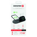 Swissten 3in1 15W Wireless Charger for iPhone / Apple Watch / Airpods Pro / Black