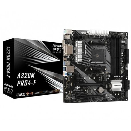 ASRock emaplaat A320M Pro4-F AMD A320 AM4 micro ATX