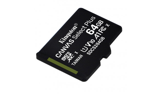Kingston memory card 64GB microSDXC Canvas Select Plus cl. 10 UHS-I 100 MB/s
