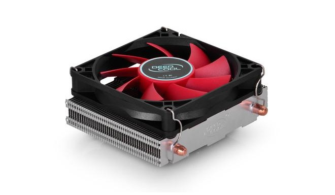 DeepCool HTPC-200 computer cooling system Processor Cooler 8 cm Black, Metallic, Red