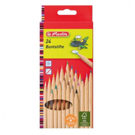 Herlitz värvipliiats, puit, 24 värvi