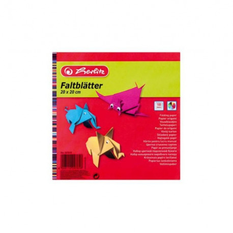 Herlitz Бумага поделочная 20 х 20 см, 100 штук, разные цвета
