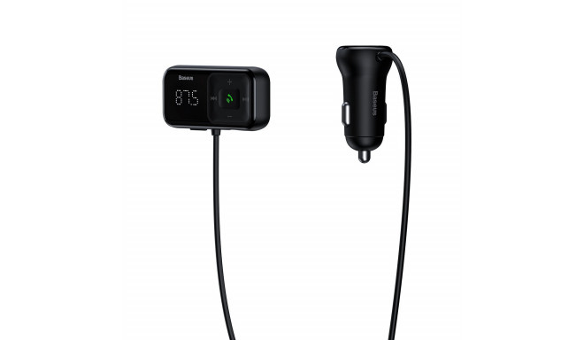 Baseus Автомобильный FM Трансмиттер Bluetooth 5.0 / MP3 / MicroSD /2x USB 15W / Черный