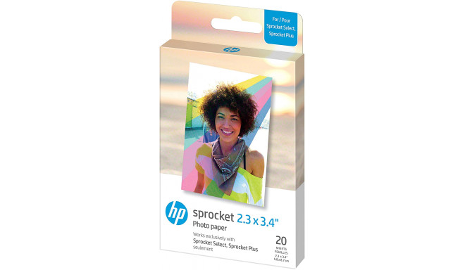 HP фотобумага Sprocket Plus Zink 5.8x8.6 см 20 листов