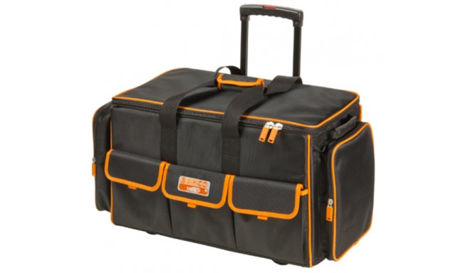 Closed toolbag with multiple internal and external pockets on wheels 660x300x400mm