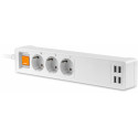 Platinet extension cord 3 sockets USB WiFi Tuya 1.8m, white (45507)