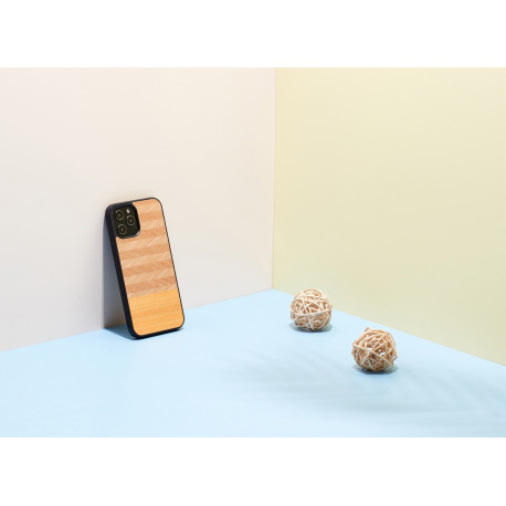 MAN&WOOD case for iPhone 12/12 Pro herringbone arancia black