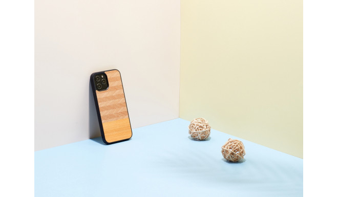 MAN&WOOD case for iPhone 12/12 Pro herringbone arancia black