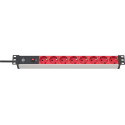 Brennenstuhl Alu Line 8-way 19 "2m H05VVF 3G1,0