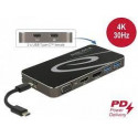 DeLOCK USB Type-C 3.2 docking station (black, 4K HDMI + DP, VGA, USB hub and PD 3.0)
