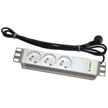 CONTEG Power Socket panel 10", 3x230V, 1U
