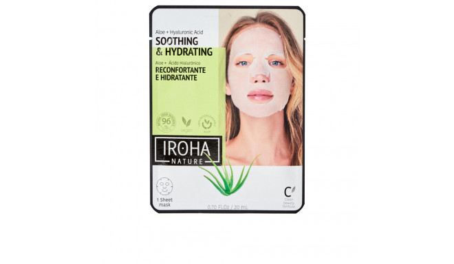 IROHA TISSUE MASK moisturizing aloe + green tea + ginseng + HA 1 u