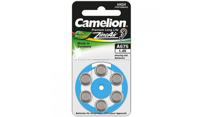 Camelion A675/DA675/ZL675 Zinc air cells 6 pc