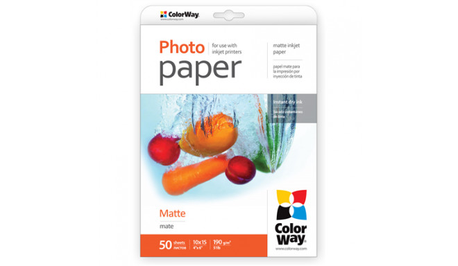 ColorWay photo paper 10x15cm matte 190g 50 sheets