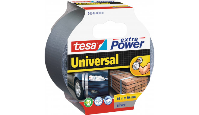 Teip Power Universal Duct Tape TESA EXTRA, 10m x 50mm, hõbedane, ilmastikukindel, universaalne