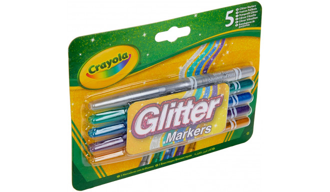 CRAYOLA Glitter markers, 5 pcs