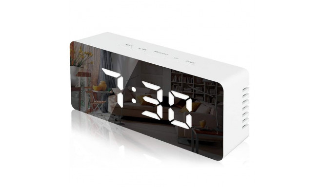 RoGer Mirror Digital Clock Electronic LED / Alarm Clock / Thermometer