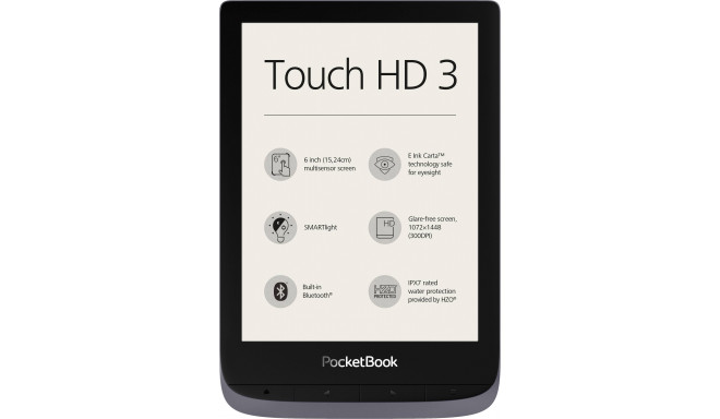 PocketBook e-reader Touch HD3 6" 16GB, metallic grey