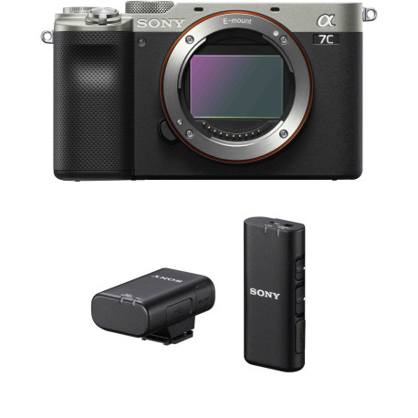 Sony a7C + Sony wireless microphone, silver