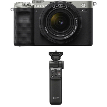 Sony a7C + 28-60mm Kit + Sony handle-minitripod, silver