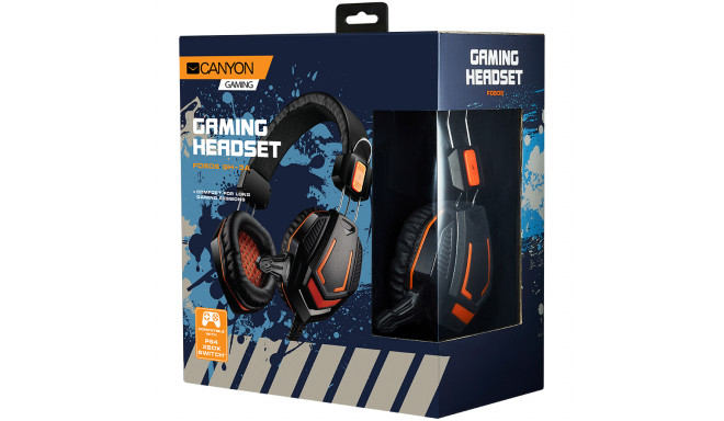 CANYON Fobos GH-3A, Gaming headset 3.5mm jack with microphone and volume control, with 2in1 3.5mm ad
