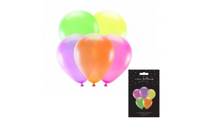 PartyDeco Card Baloni, 25 cm, 5 gab, neons